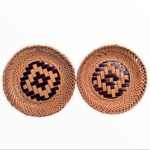 PAIR of WICKER STYLE COASTERS
